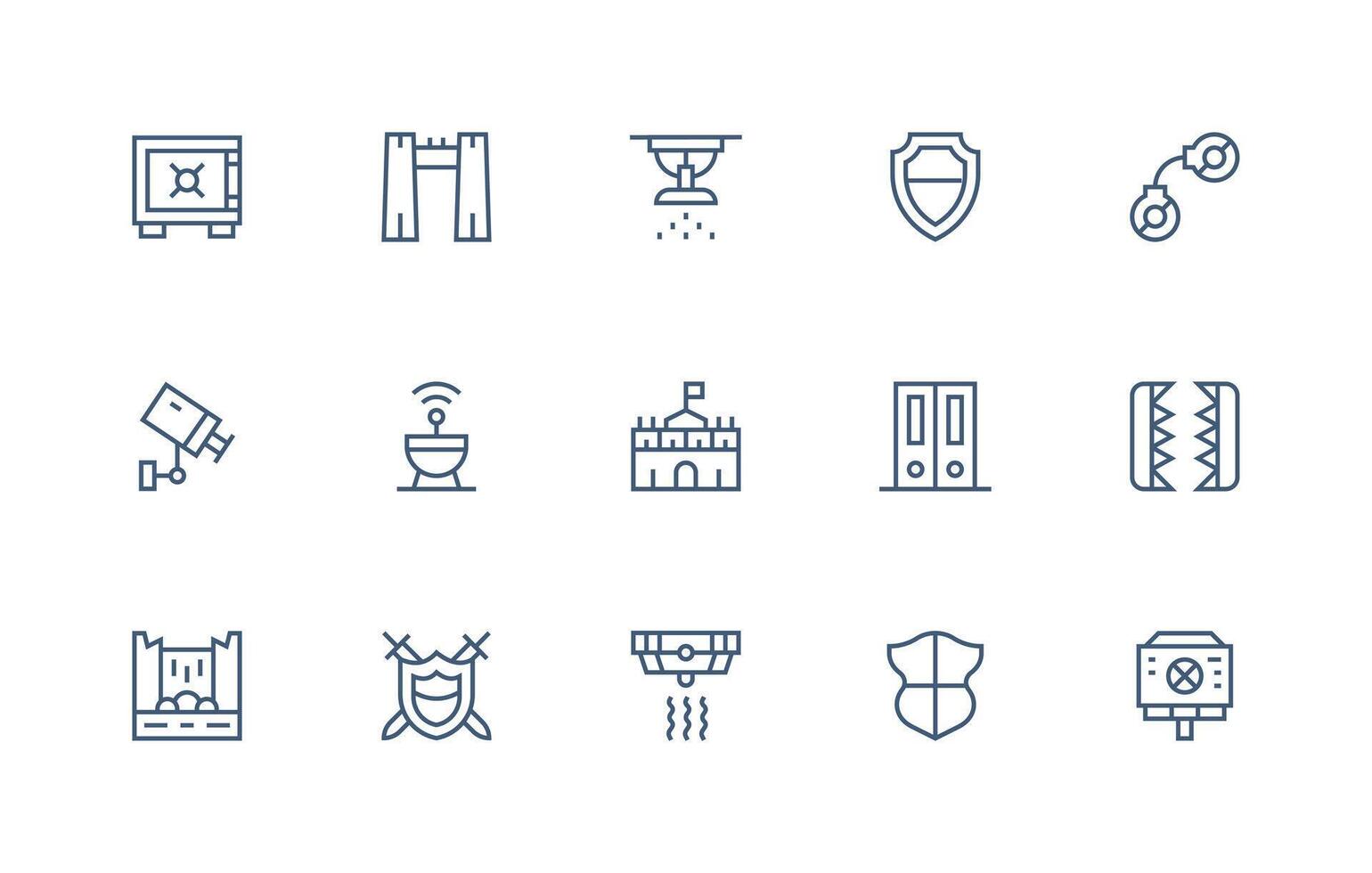 15 Regular Line Style Icons from Security System Collection Design Icon Pack vector