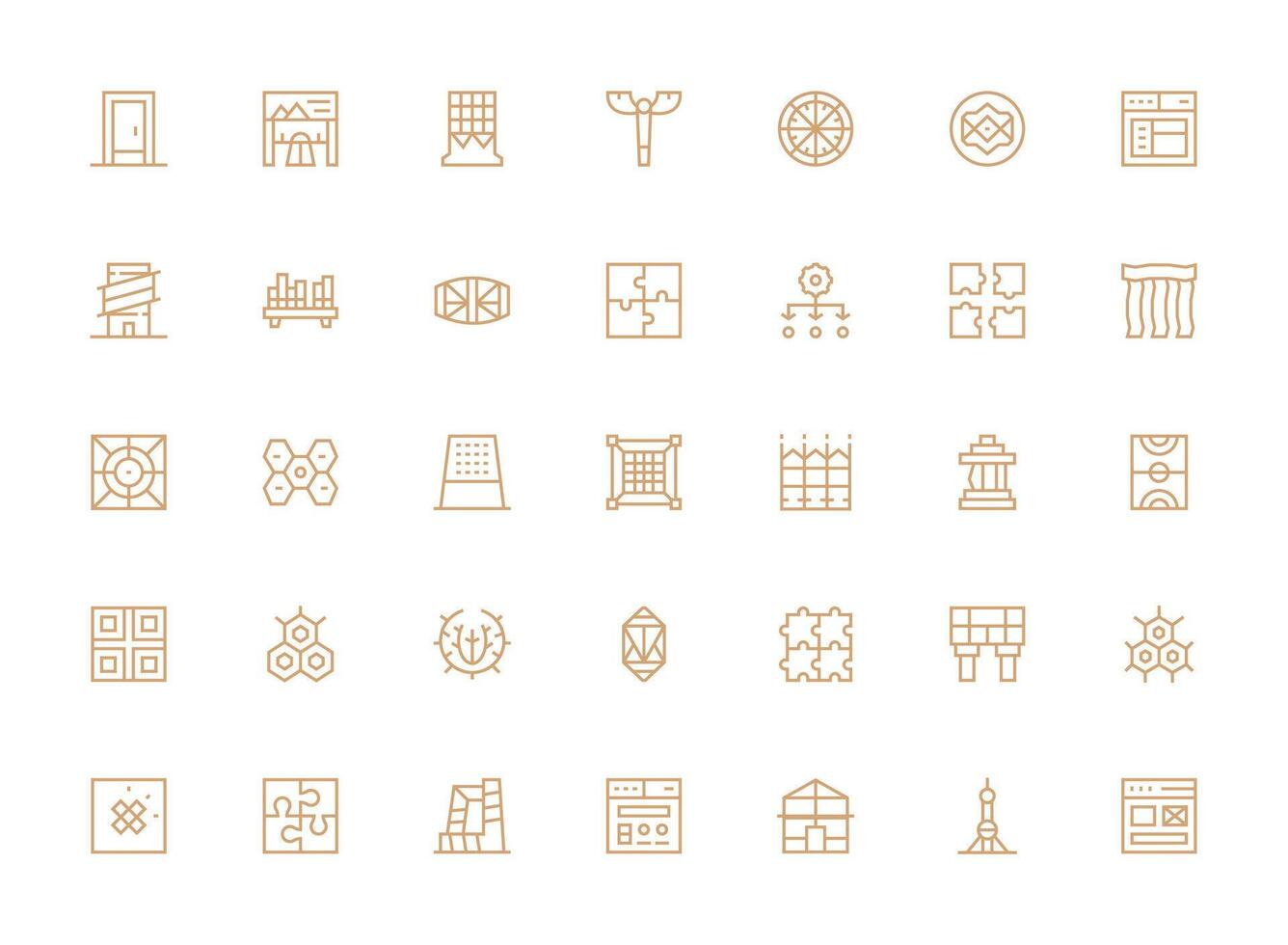 35 Regular Clean Line Vectors for Framework Theme Theme-Based Icon Pack