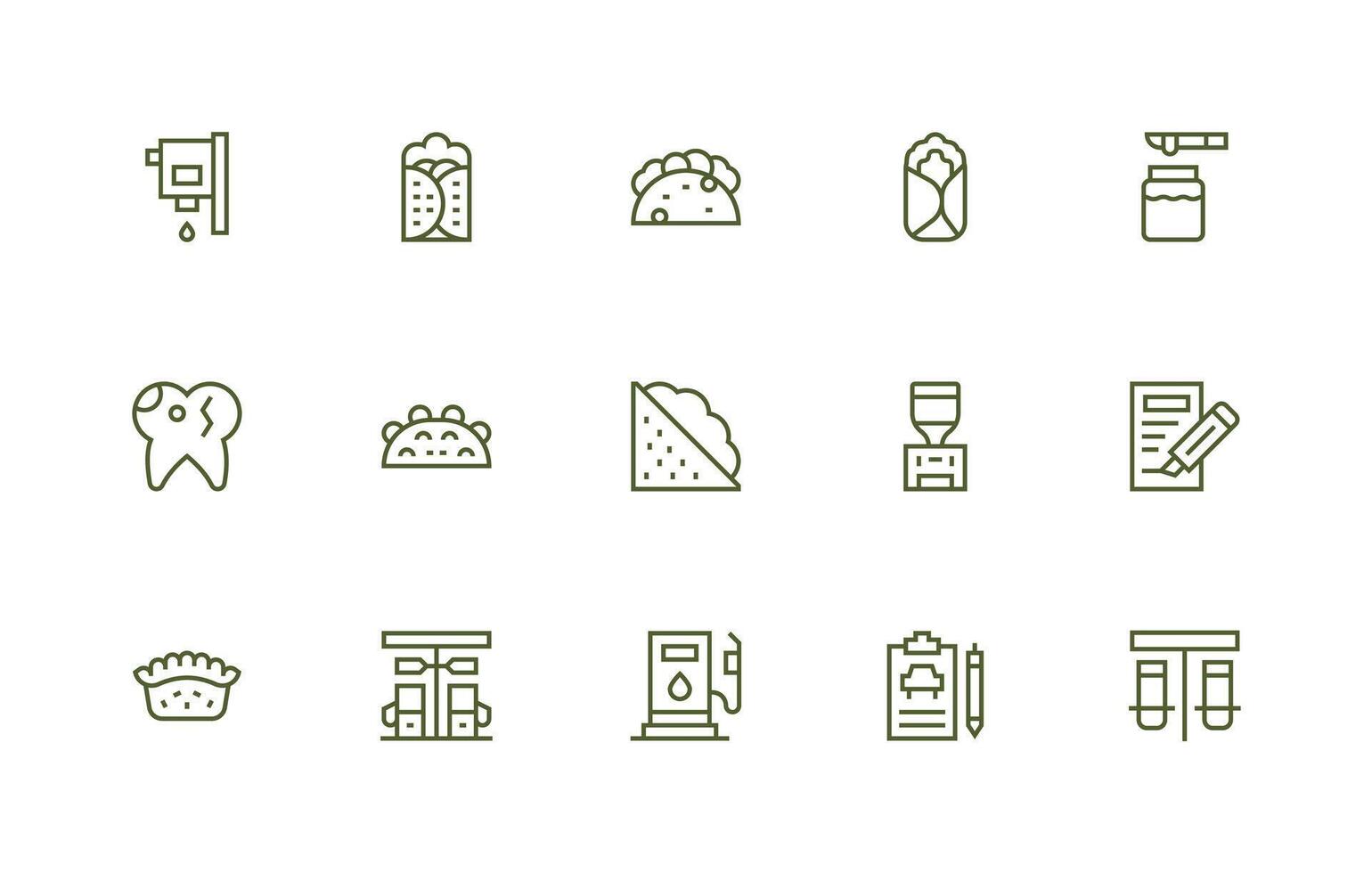 15 Regular Line Icons for Filling Graphics Neat Icon Set vector