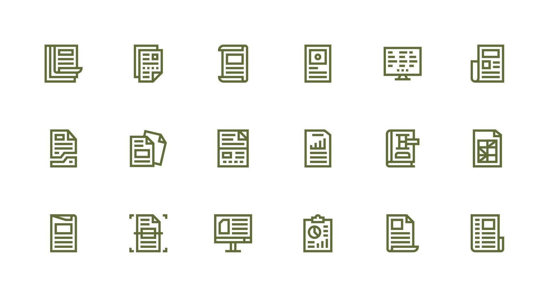 18 Strong Stroke Line Style Icons from Excel Collection Essential Icon Set for Teams vector
