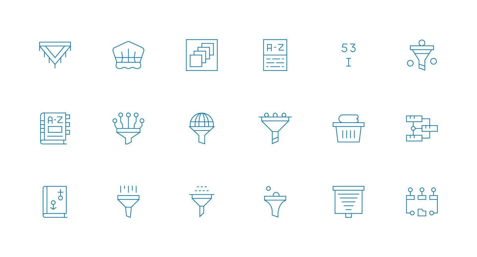 Minimal Line Icons from Sorting Set with 18 Vectors Flexible Icon System for Web Interfaces