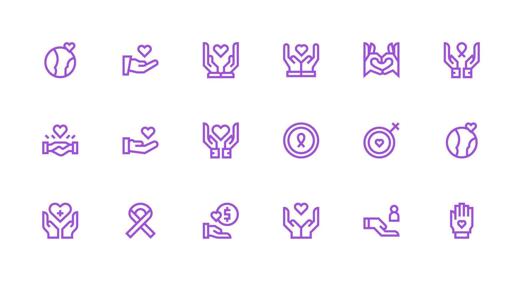 18 Strong Stroke Line Vectors for Empathy Theme Clean Icon Set Icon Pack for UI Projects