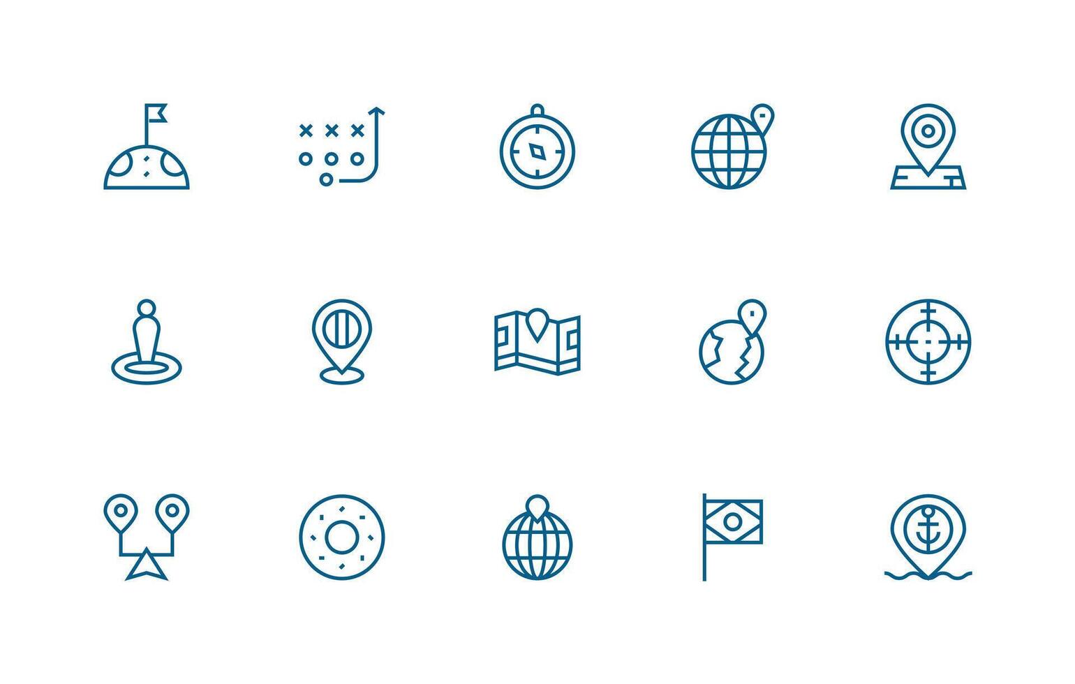 15 Regular Line Style Icons from Position Collection Lightweight Icon Series for Fast Prototypes vector