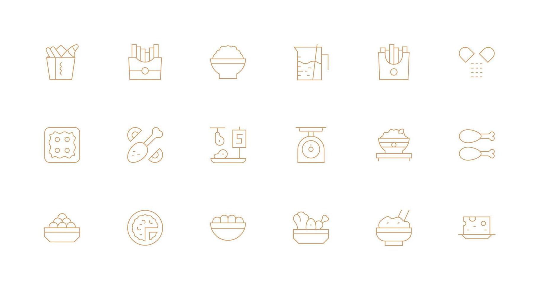 Minimal Line Style Portion Icons with 18 Vectors Pixel Perfect Icons for Modern Apps