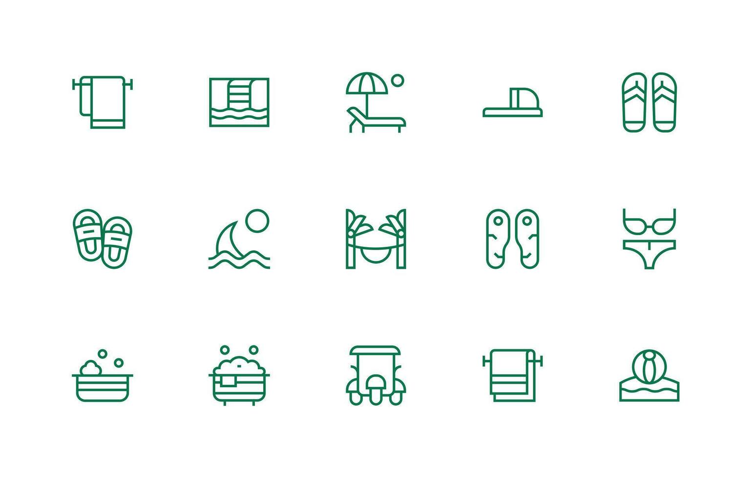 15 Regular Line Style Icons from Resort Collection Neatly Designed Icons for Web Platforms vector