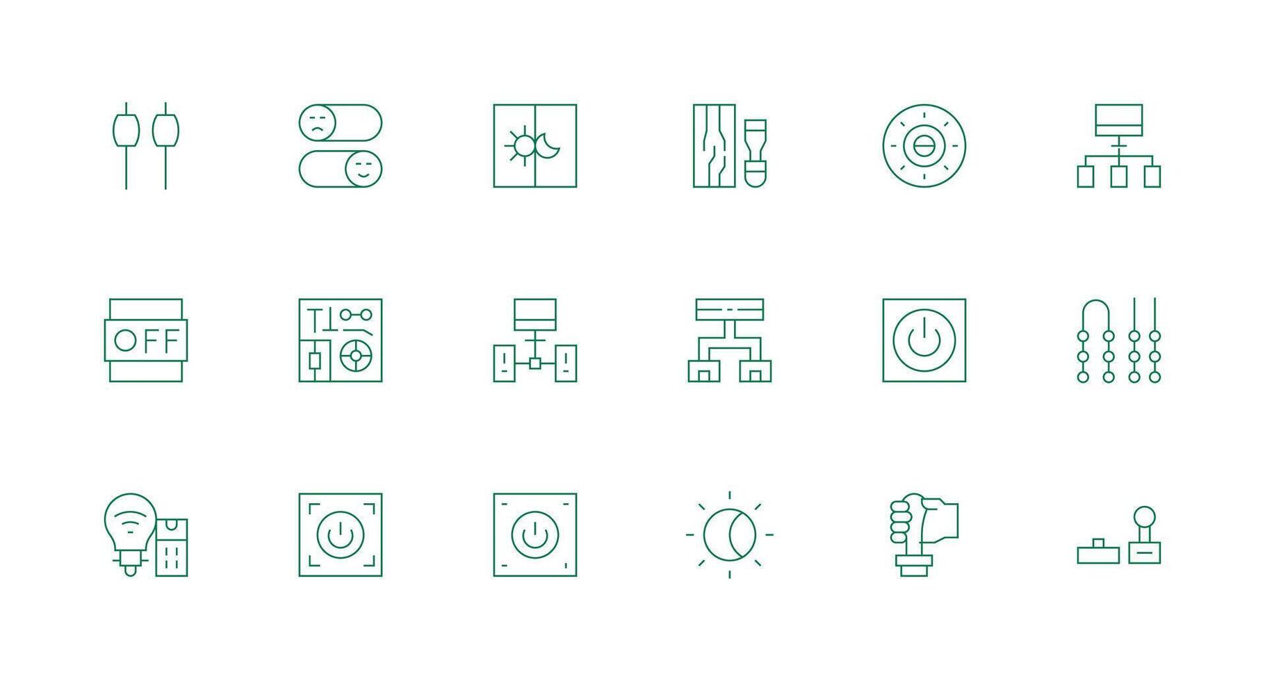 18 Icons for Switch in Minimal Line Format Modern Icon Set vector