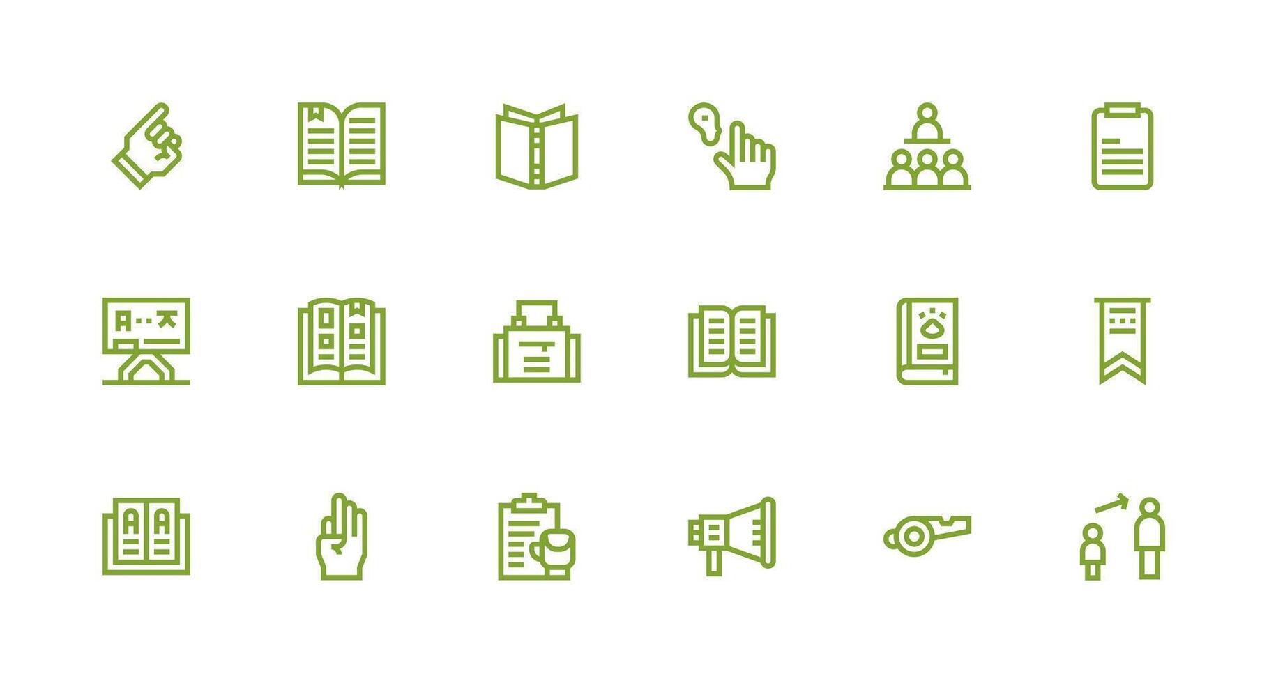 Instruction Icon Set with 18 Strong Stroke Line Graphics Customizable Icon Series for Mobile Screens vector