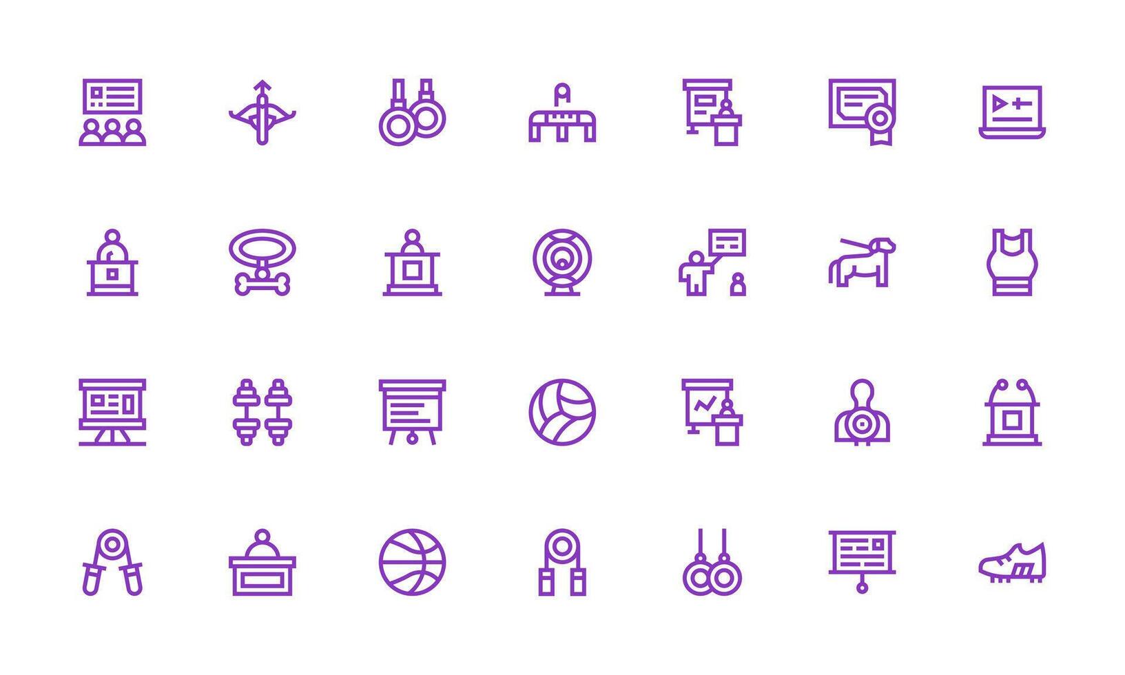 28 Bold Line Style Icons from Training Collection Sharp Icons for Presentations vector