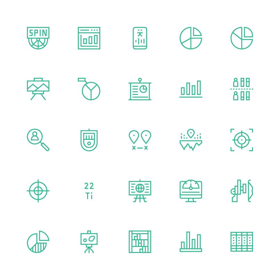 Medium Stroke Outline Icons from Data Visualization Set with 25 Vectors Basic Icon Series