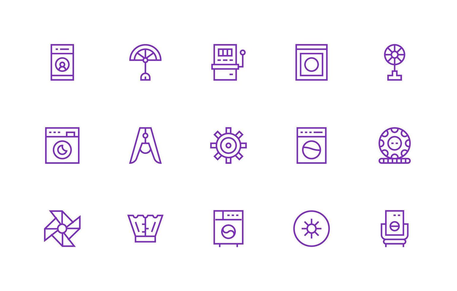Spin Set with 15 Regular Line Icons Complete Icon Bundle for Web Design vector