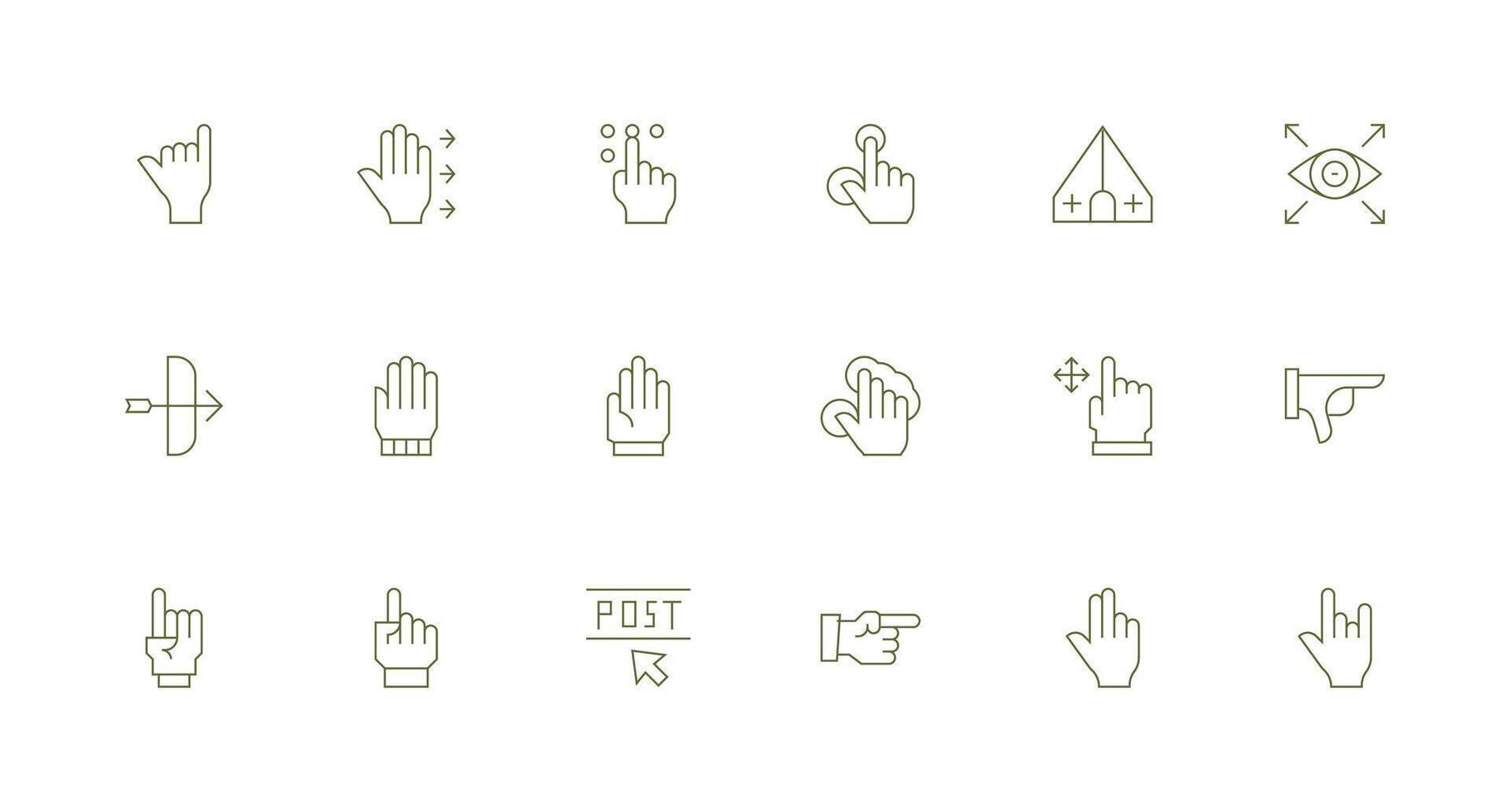 Cursor Visual Pack containing 18 Minimal Line Icons User Interface Icons for Digital Products vector