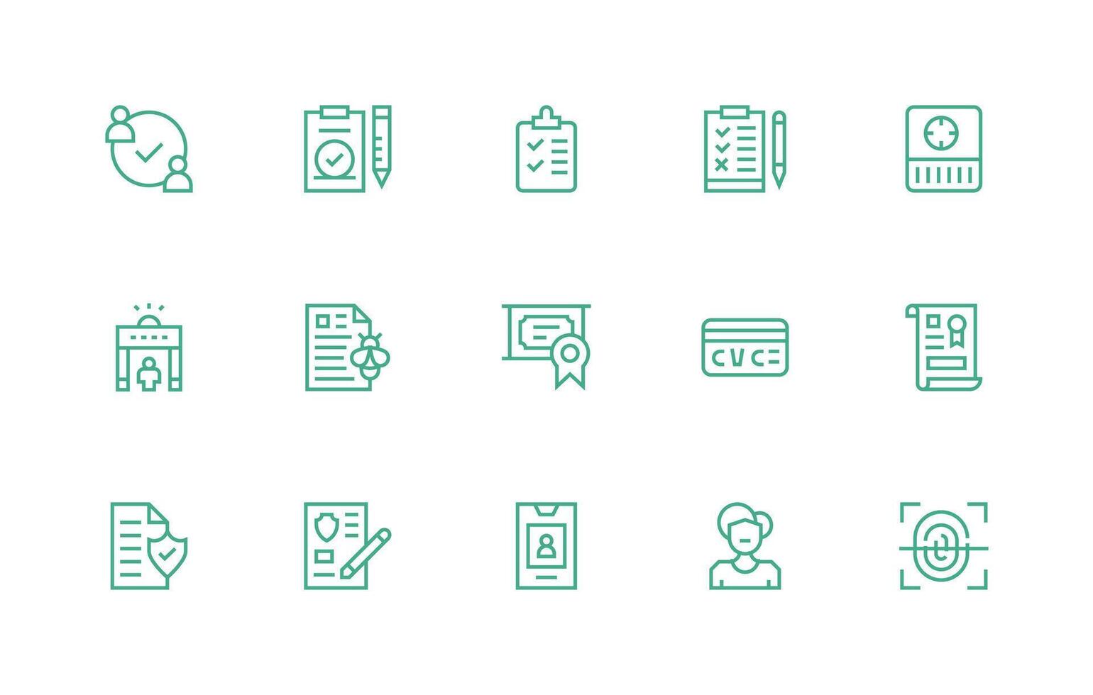 Regular Line Style Verification Icons with 15 Vectors Interface Icon Collection for Daily Projects
