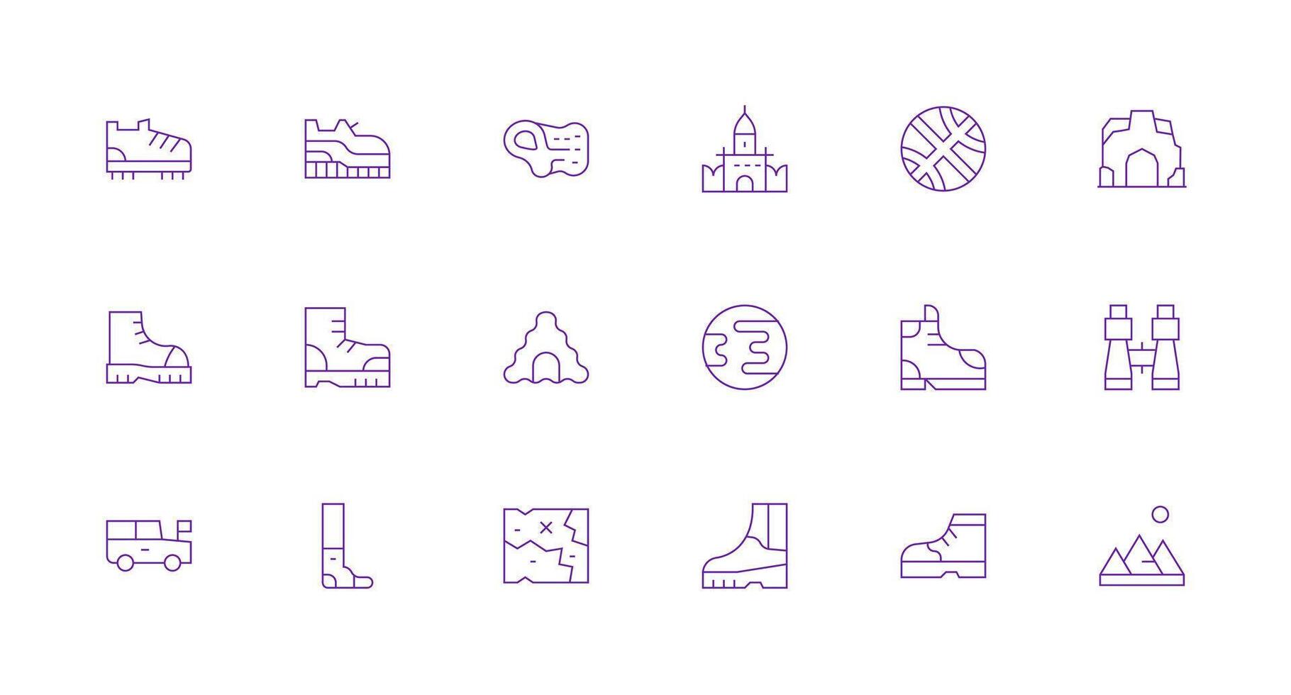 Terrain Design Icons featuring 18 in Minimal Line Style Icons Built for Visual Consistency Pack vector