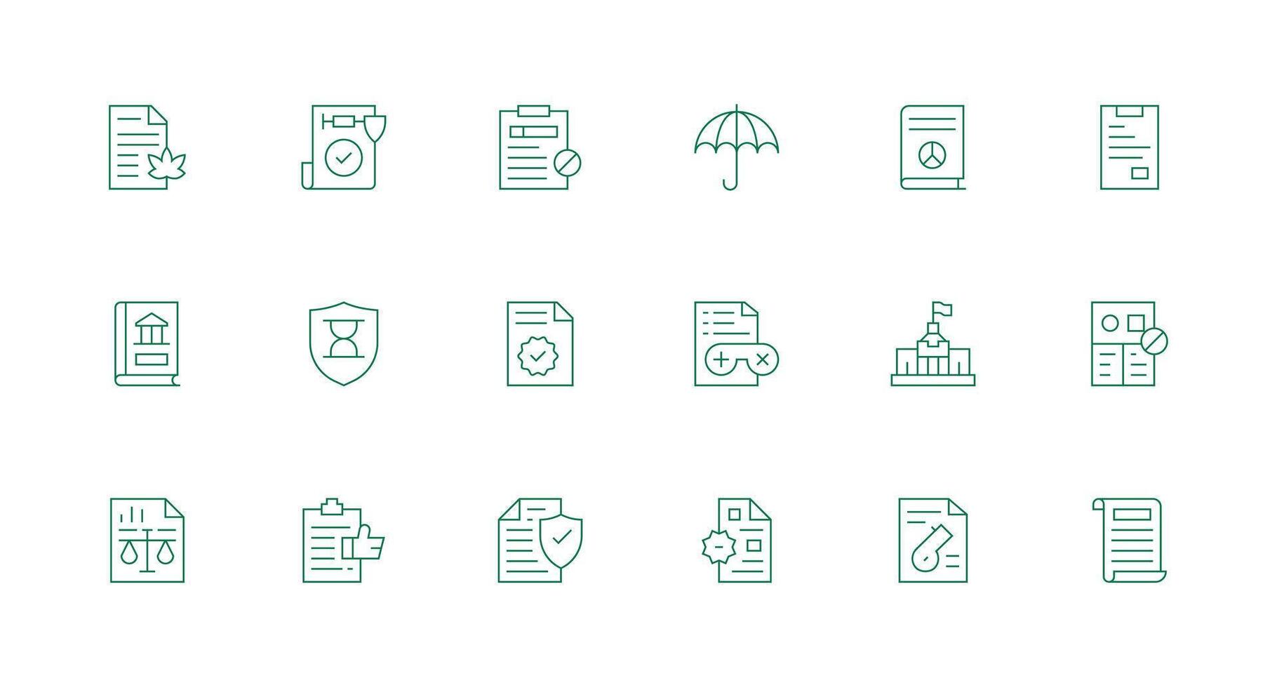 18 Minimal Line Style Icons from Policy Collection Interface Icon Collection for Daily Projects vector