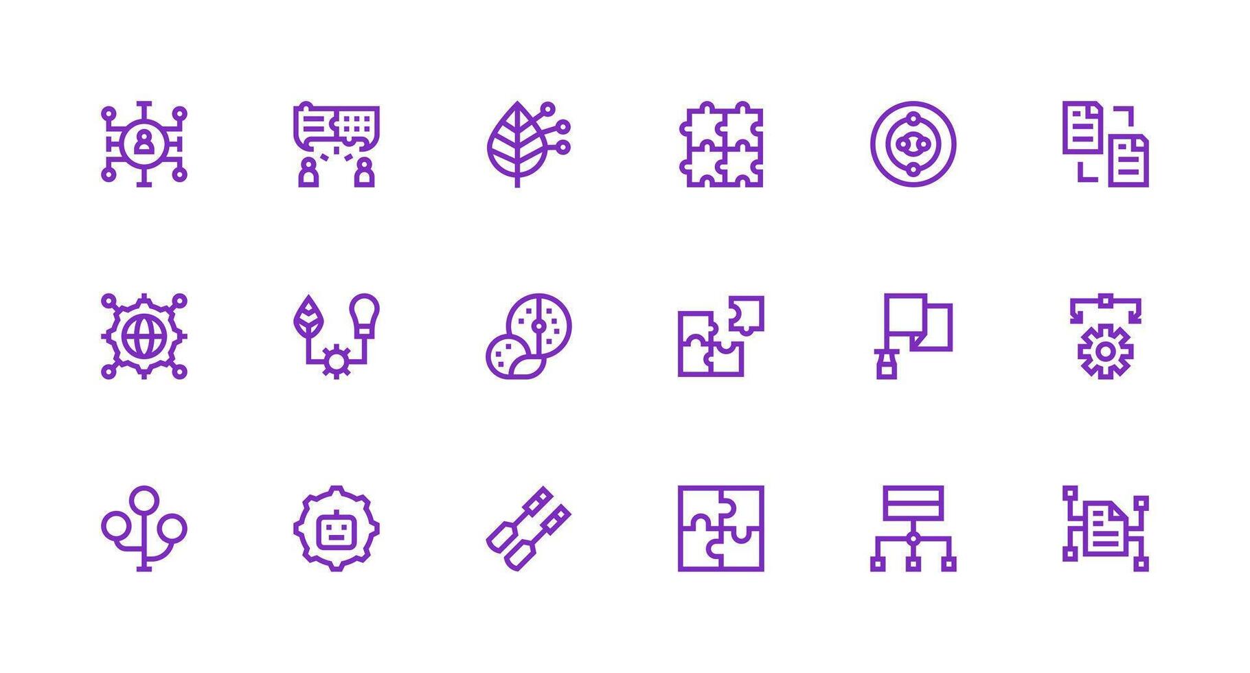 Strong Stroke Line Icons from Integration Set with 18 Vectors Display Icon Pack