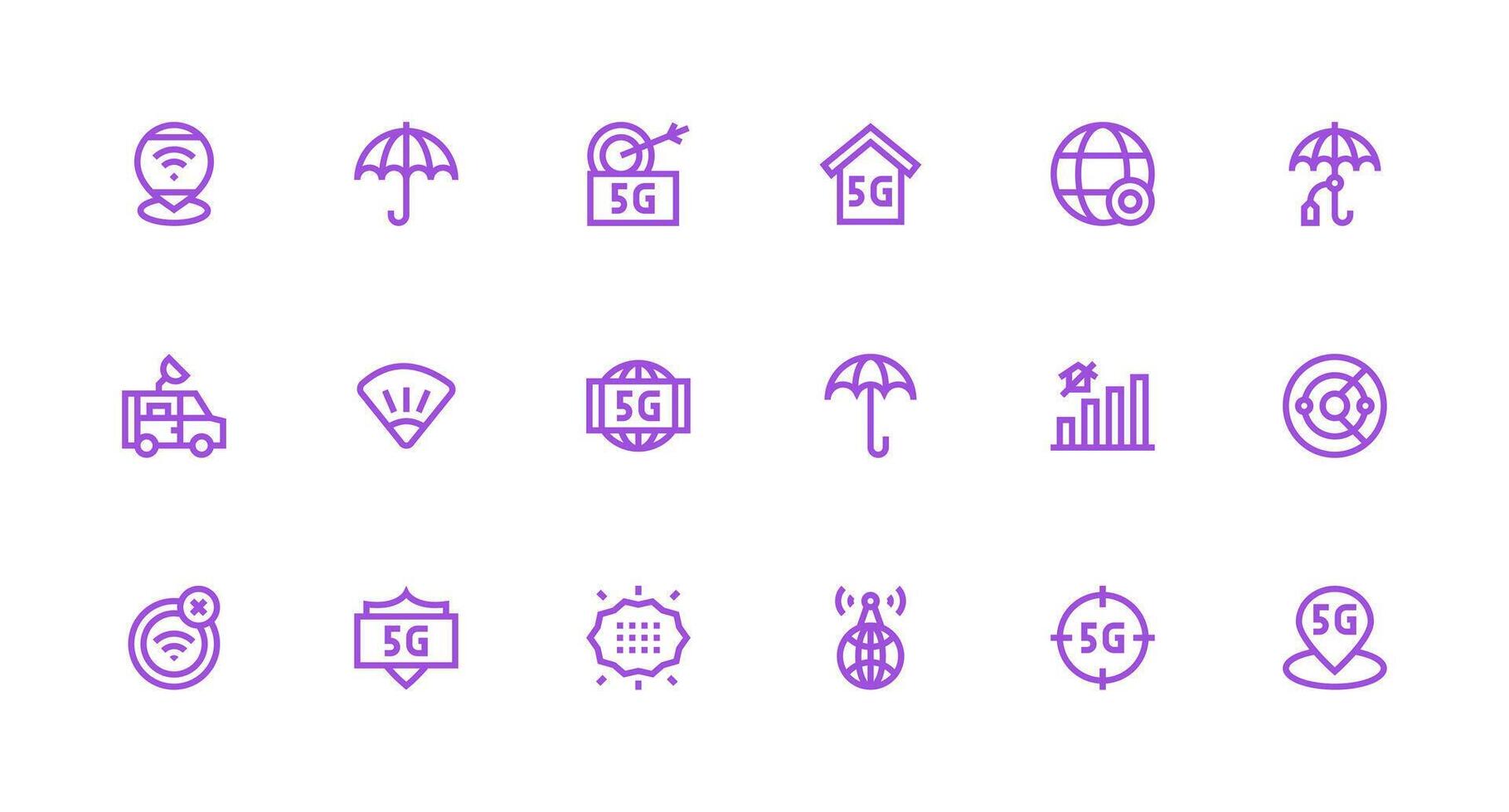 18 Strong Stroke Line Icons for Coverage Graphics Basic Icon Series vector