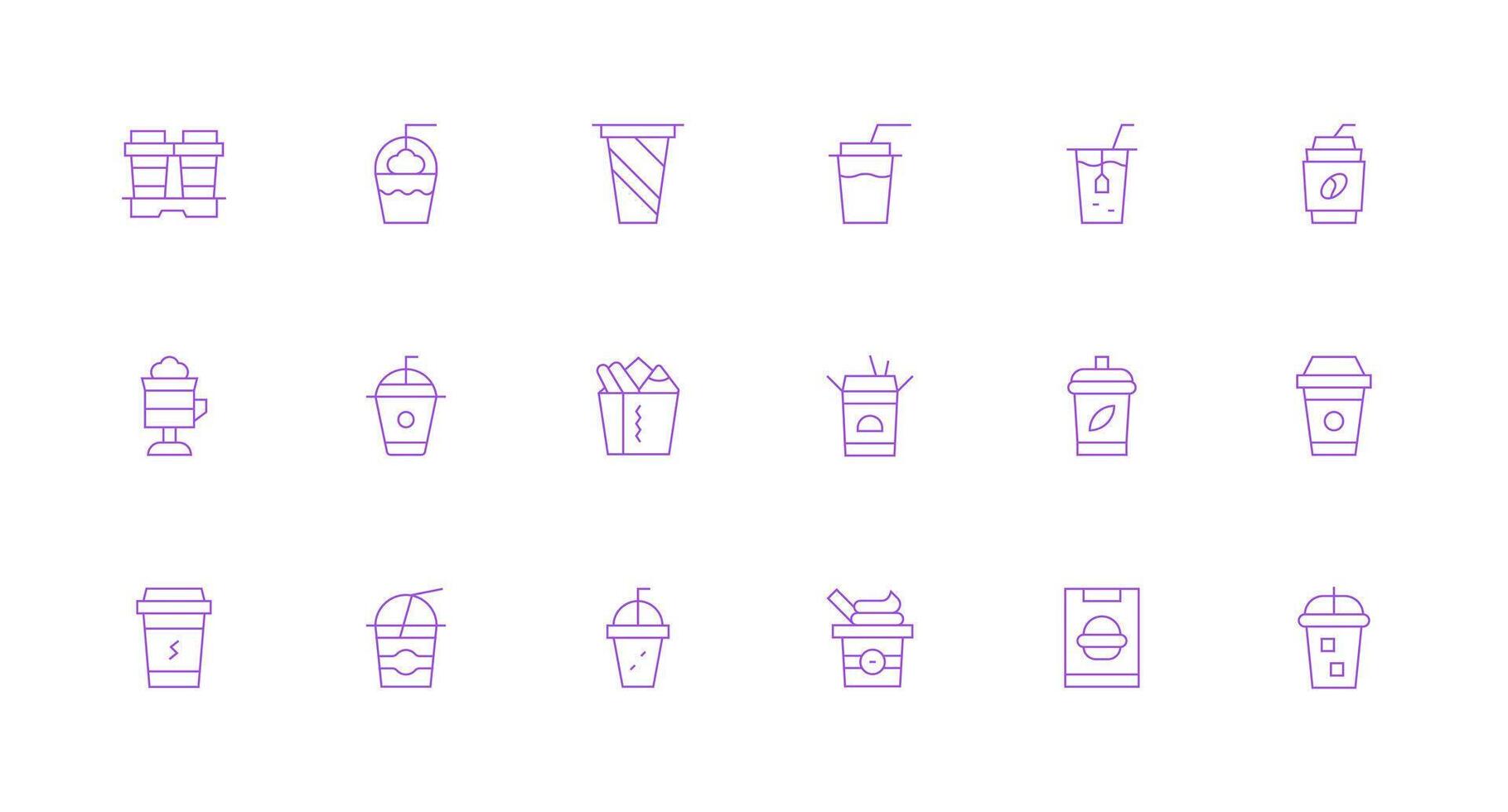 18 Minimal Line Vectors for To Go Theme Balanced Icon Set for Functional Design
