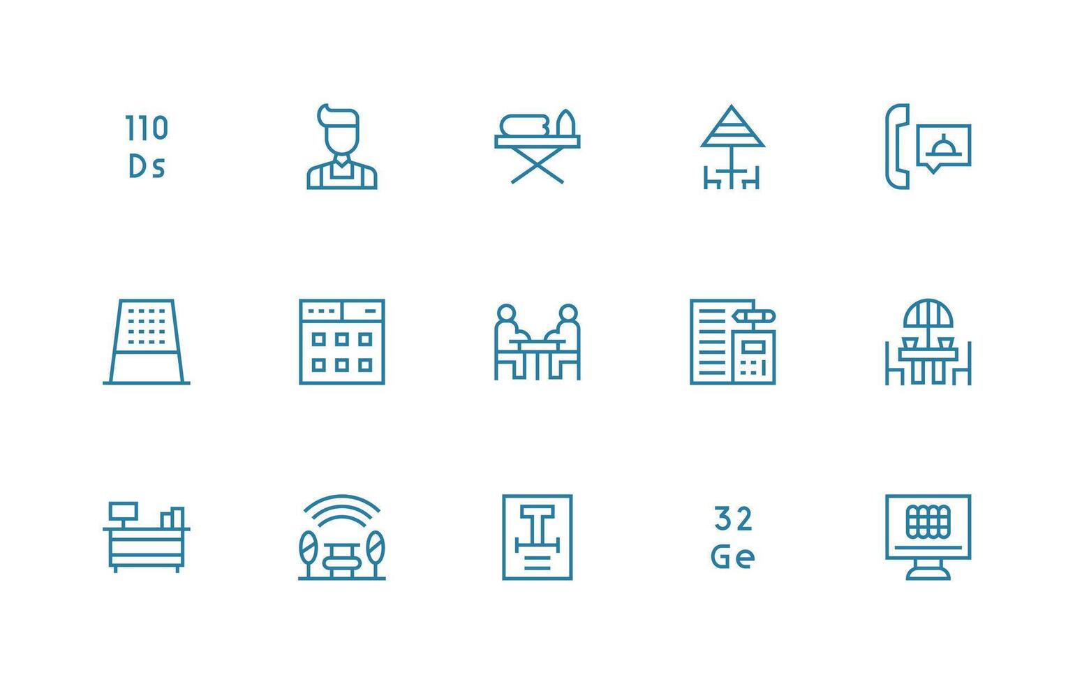 regular línea estilo mesa íconos con 15 vectores limpiar conjunto para diseño prototipos