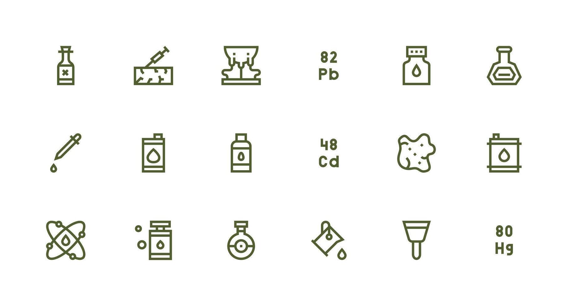 Strong Stroke Line Icons from Substance Set with 18 Vectors Functional Icon Series