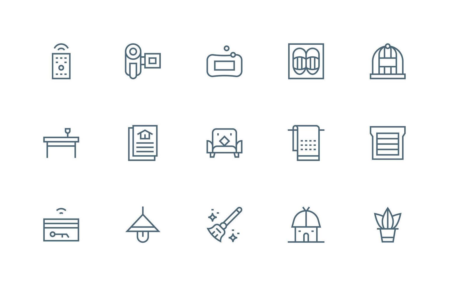 Home Icon Collection with 15 Regular Line Designs Customizable Icon Series for Mobile Screens vector