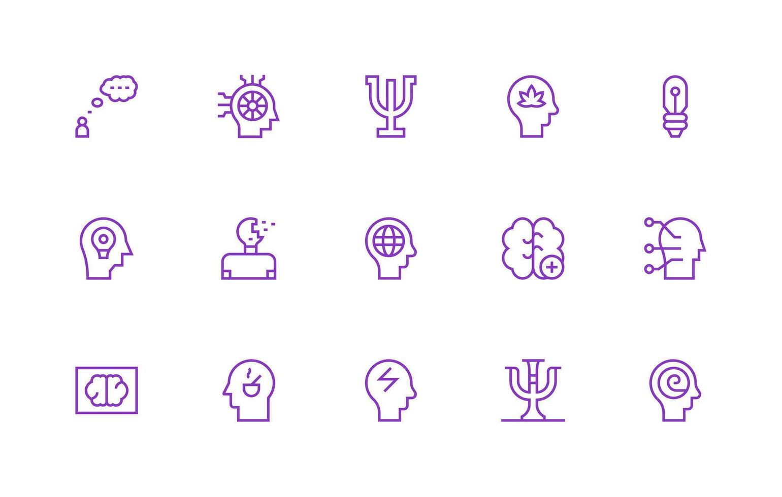 15 Regular Line Style Icons from Mind Collection Simple Icons for Interface and Wireframes vector