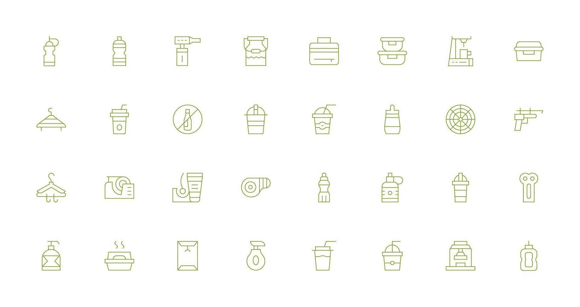 Thin Line Icons from Plastic Set with 32 Vectors All Device Compatible Icon Set