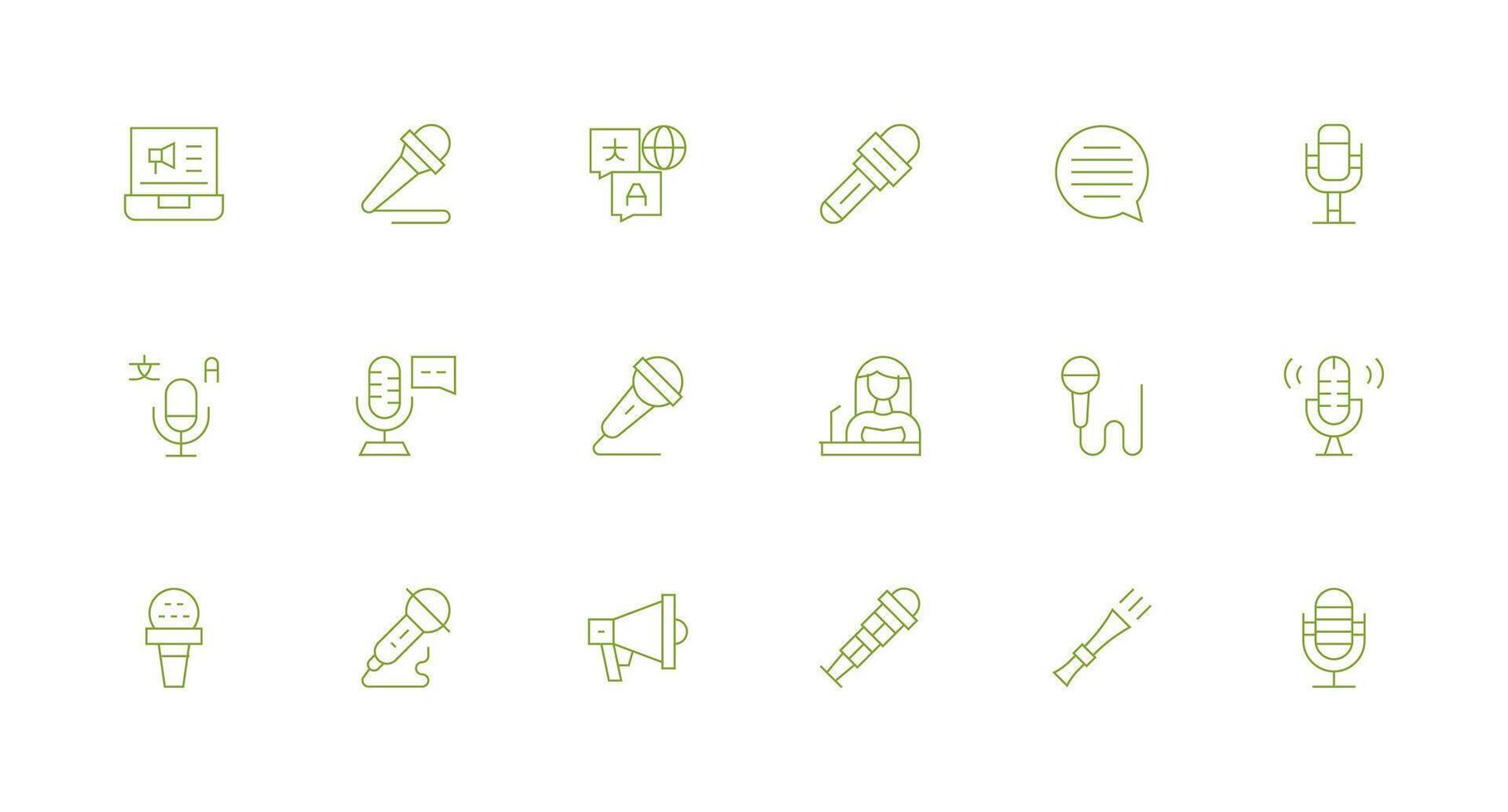 18 Minimal Line Vectors for Speech Theme Interface Icons for Daily Use