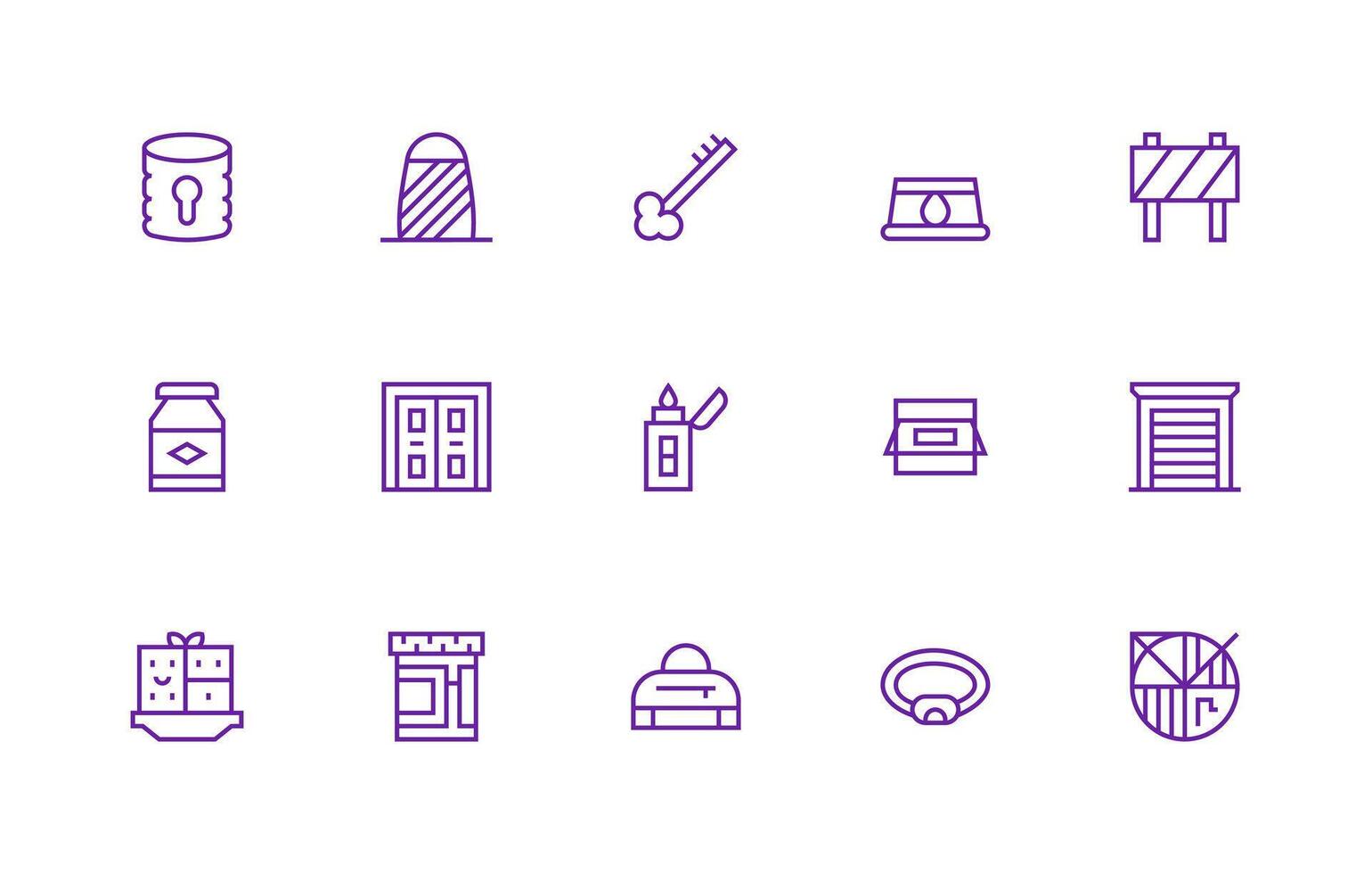 Closed including 15 Regular Line Illustrations UI-Ready Icon Collection vector
