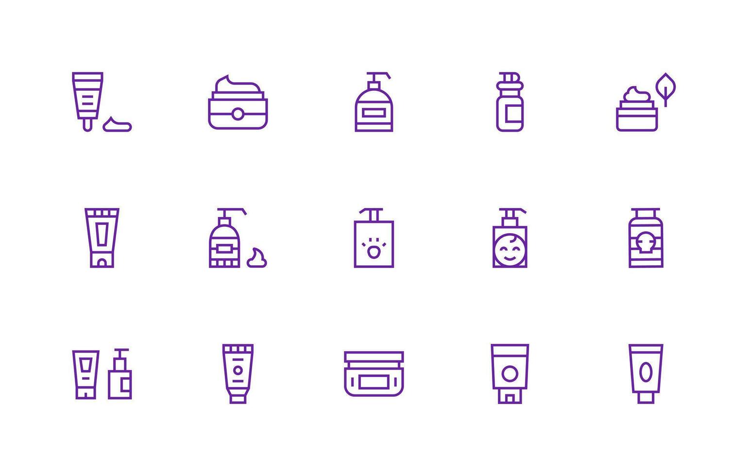 Regular Line Icons from Lotion Set with 15 Vectors App Icon Pack
