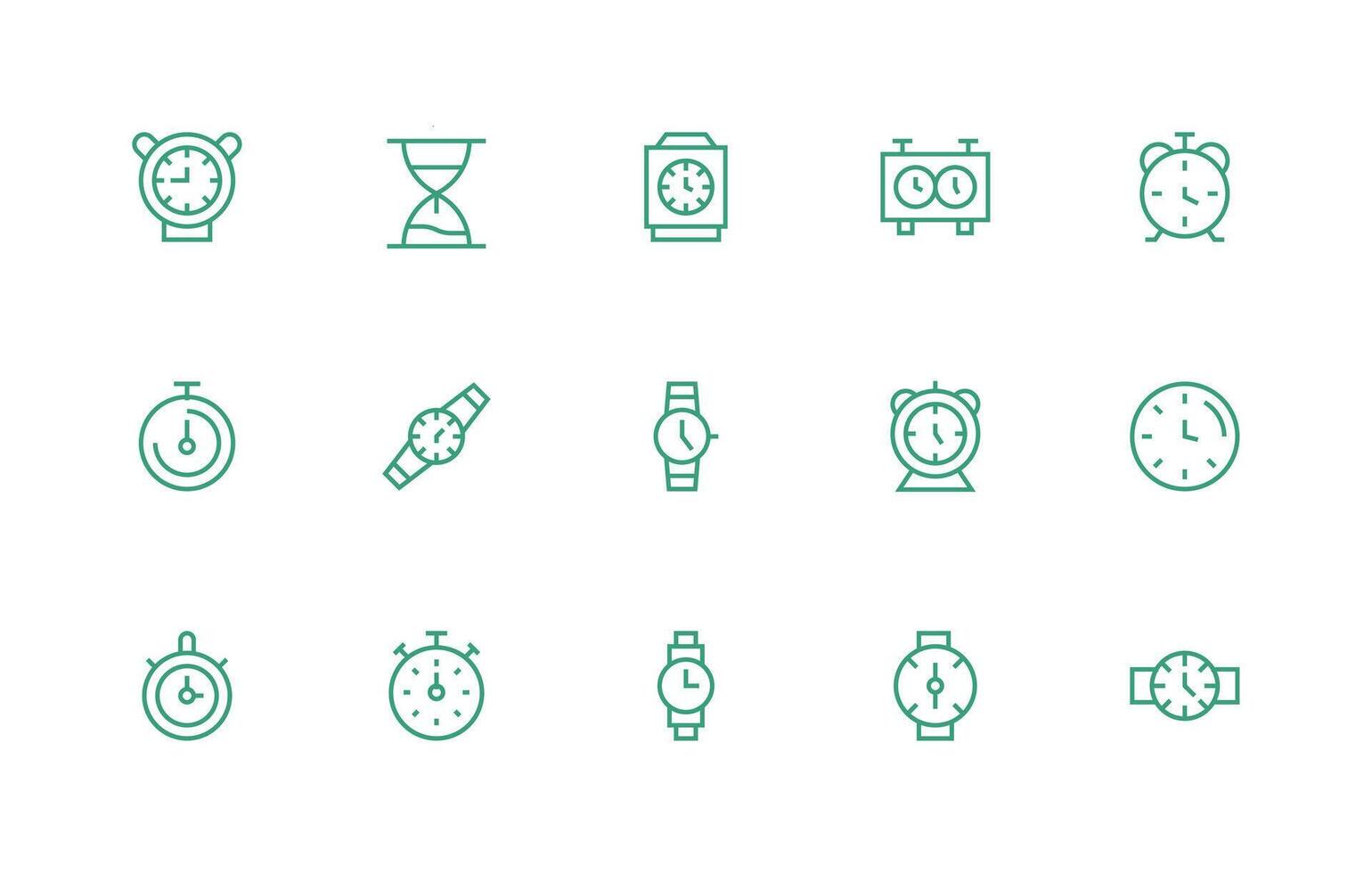 Regular Line Icons from Chronometer Set with 15 Vectors Basic Icon Series