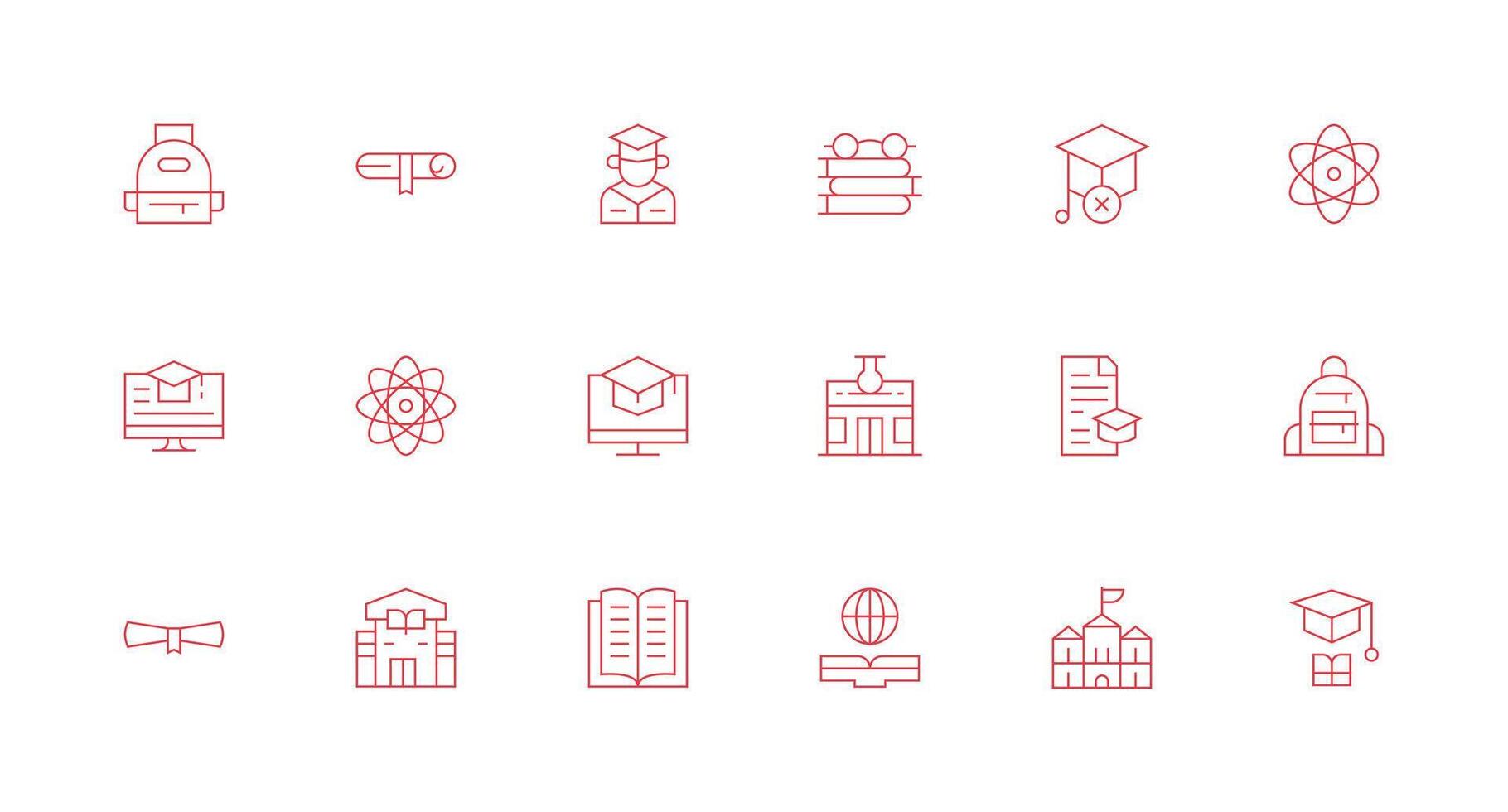 Minimal Line Icons from University Set with 18 Vectors Flat Icon Set
