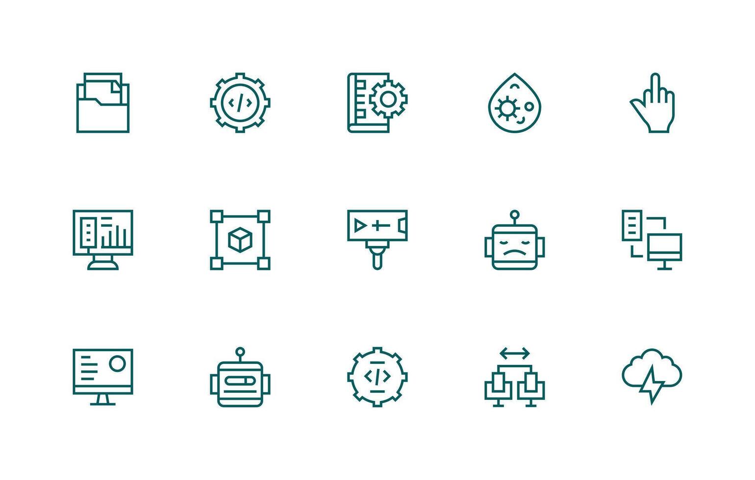 15 Regular Line Designs for Software Icons Clean Icon Set Icon Pack for UI Projects vector