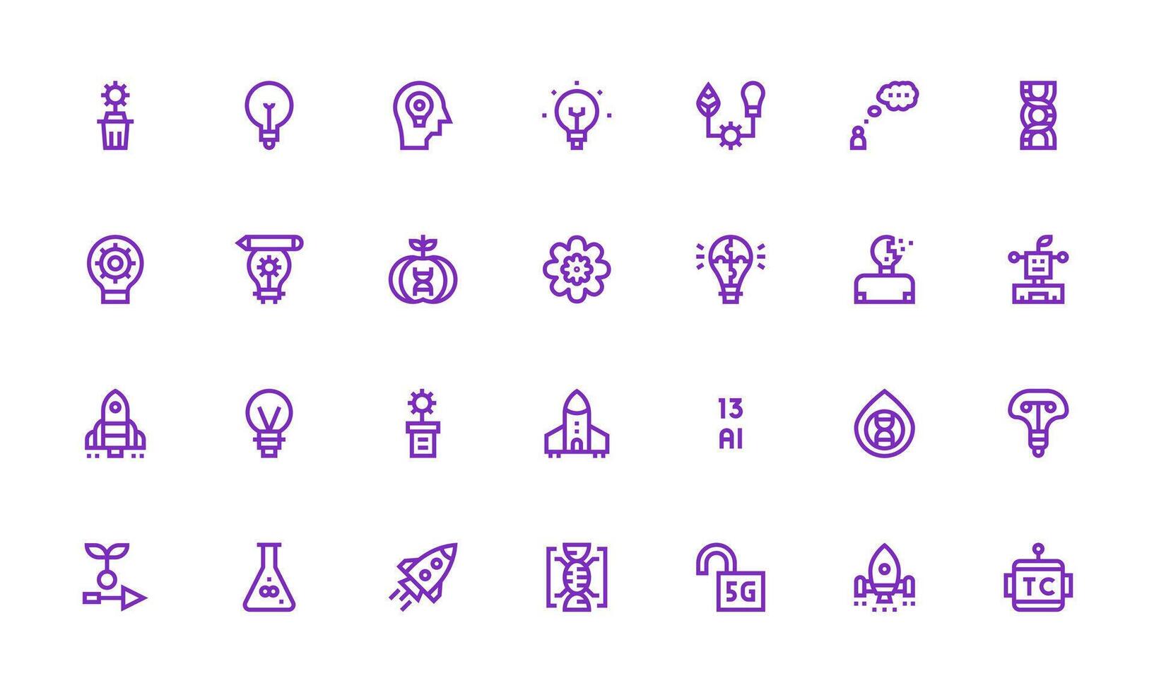Innovation Icon Set with 28 Bold Line Graphics Multi-Purpose Icon Pack for Templates vector