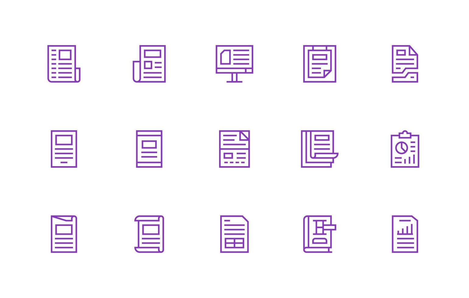 Excel including 15 Regular Line Illustrations Detailed Icon Collection for Design Systems vector
