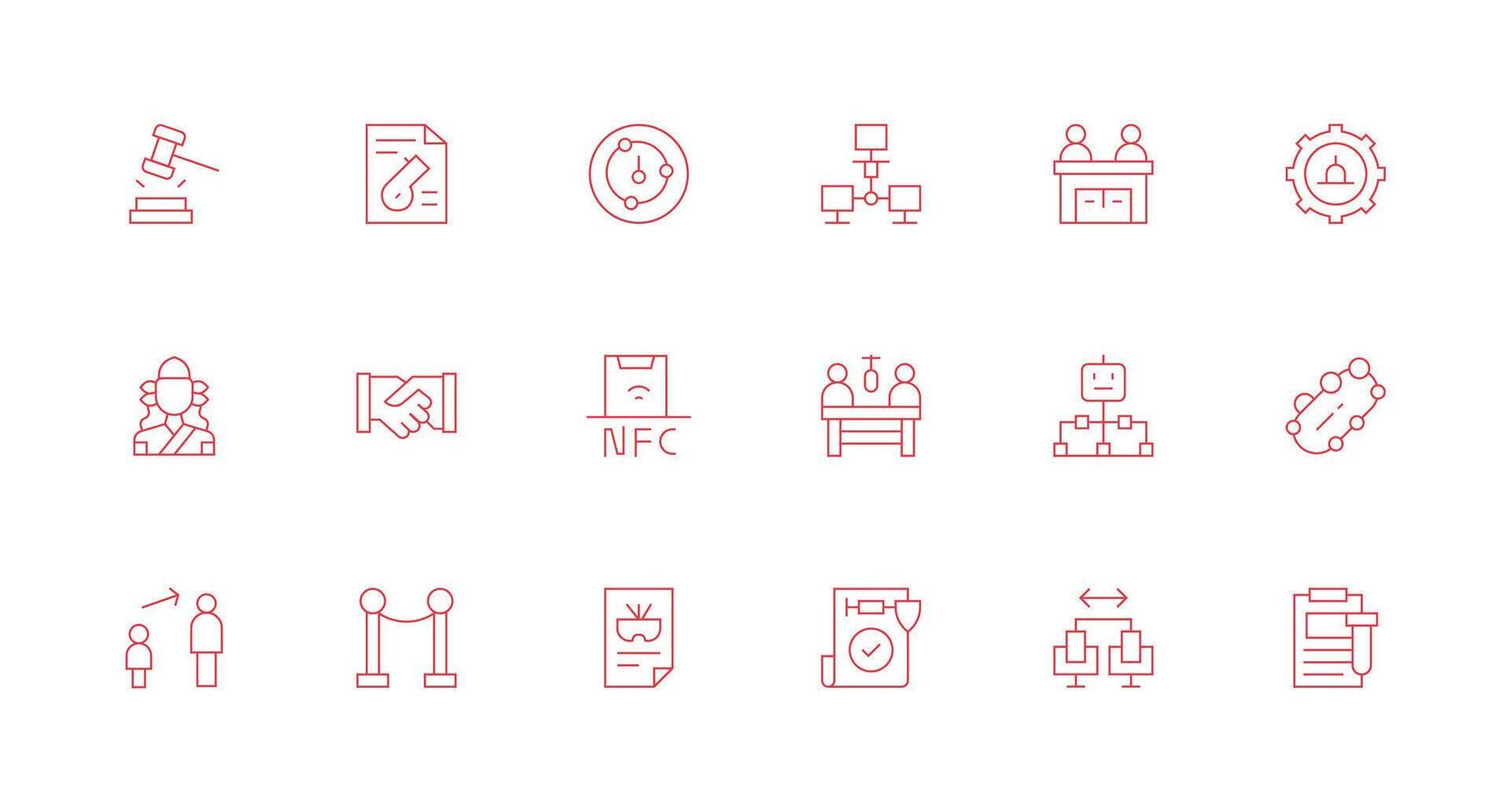 18 Icons for Protocol in Minimal Line Format High-Resolution Icons for Any Platform vector