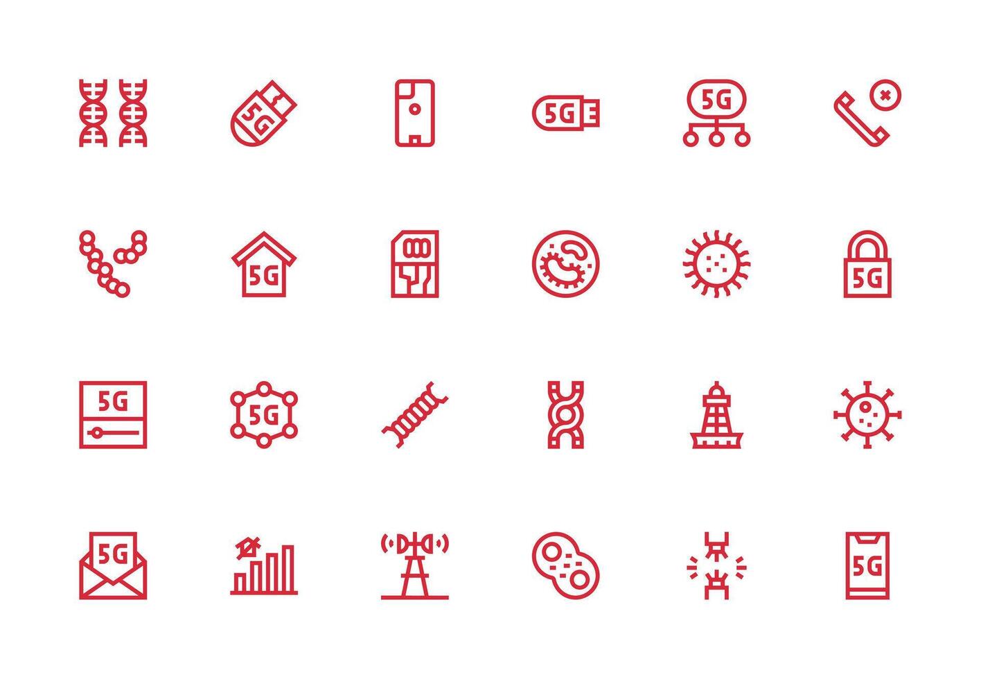24 Thick Line Line Style Icons from Cellular Collection UI Icon Set vector