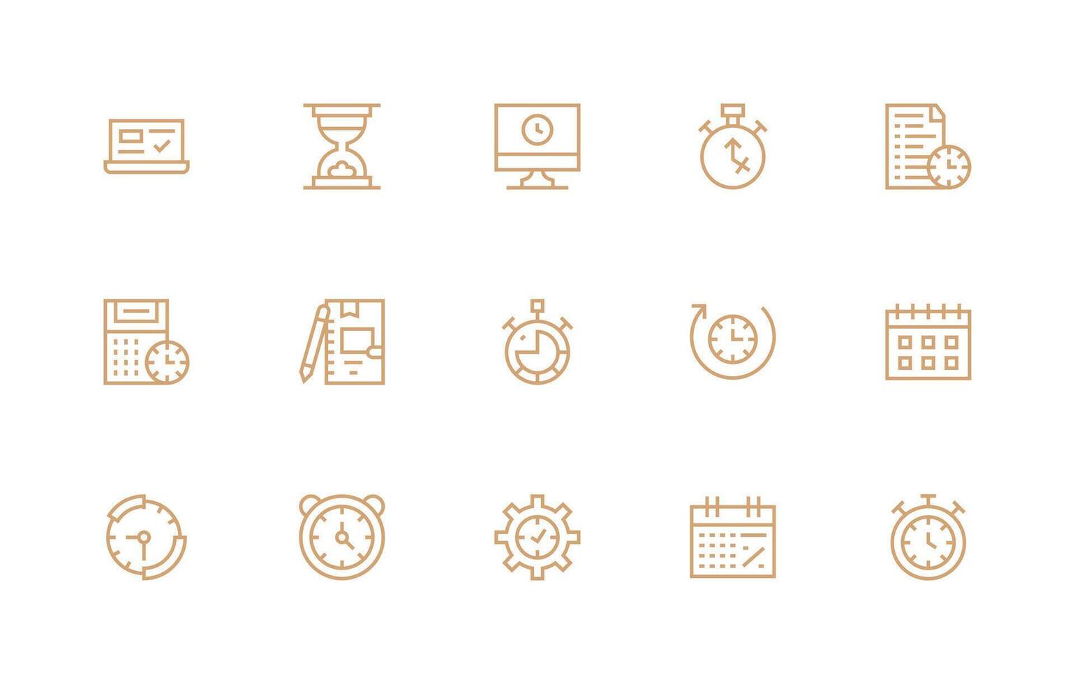 Task Management featuring 15 Icons in Regular Line Design Smart Icon Collection vector