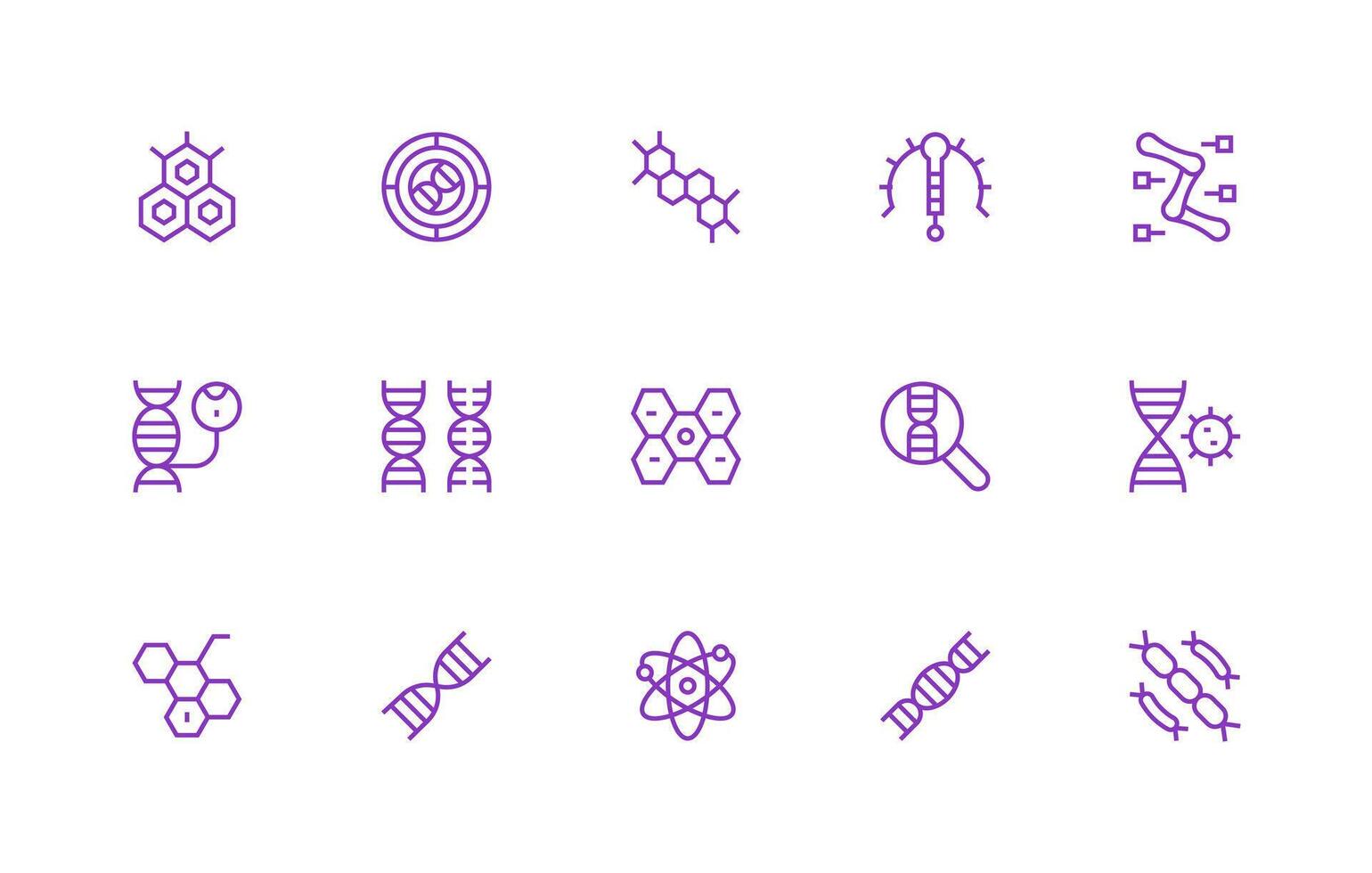 15 Regular Line Style Icons from Molecular Collection Flexible Icon System for Web Interfaces vector