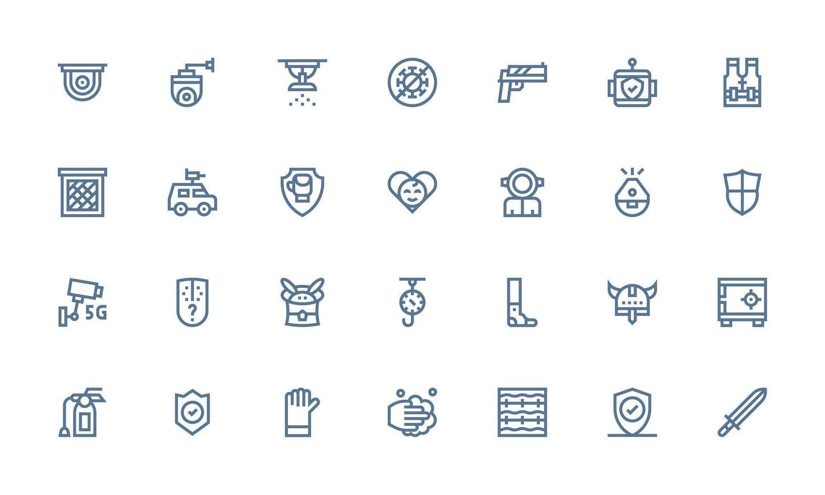 28 Icons for Protection in Bold Line Format Core Icon Collection for Daily Tasks vector