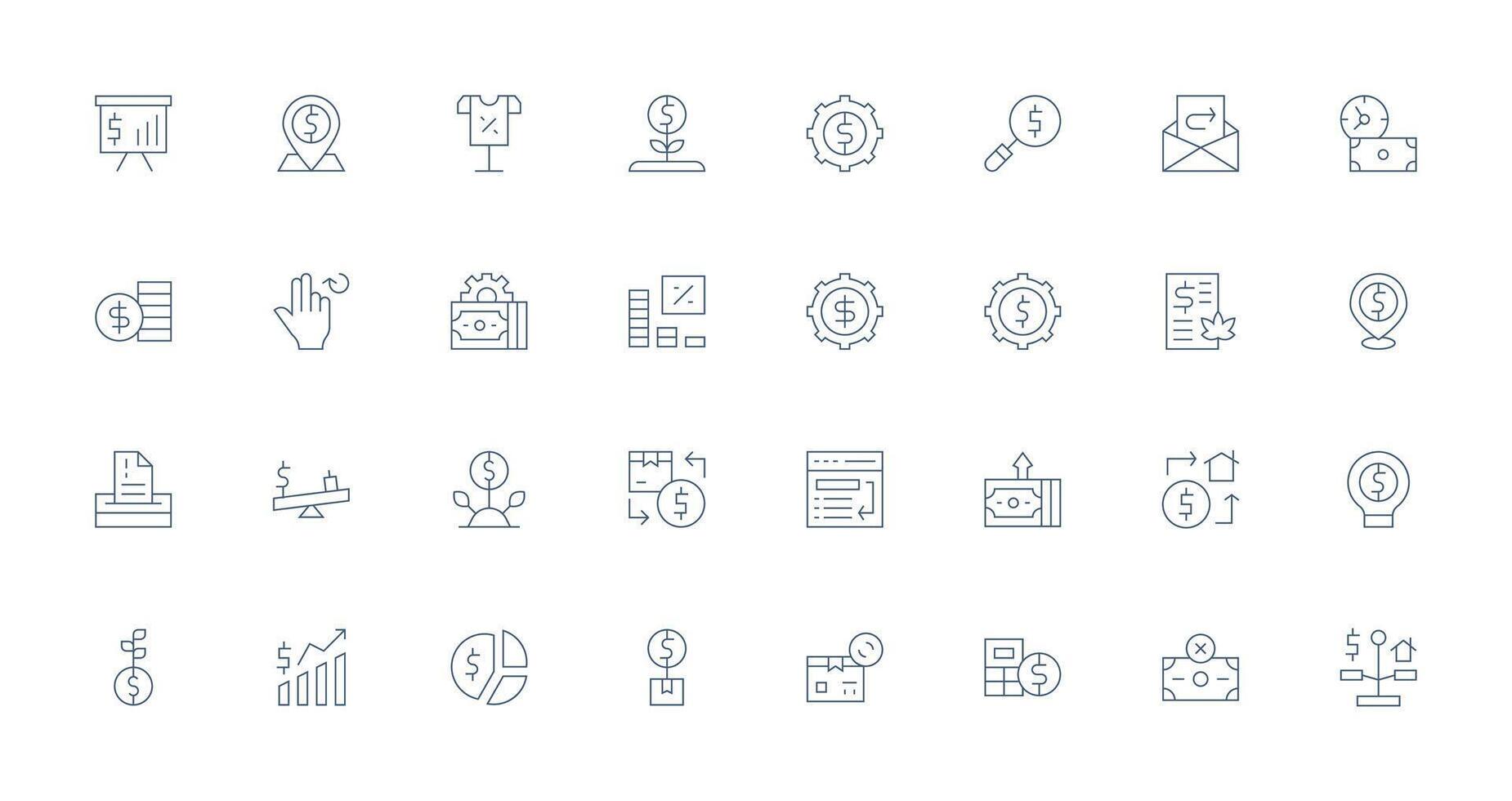 32 Thin Line Icons for Return Graphics Complete Icon Set for Mobile Apps vector