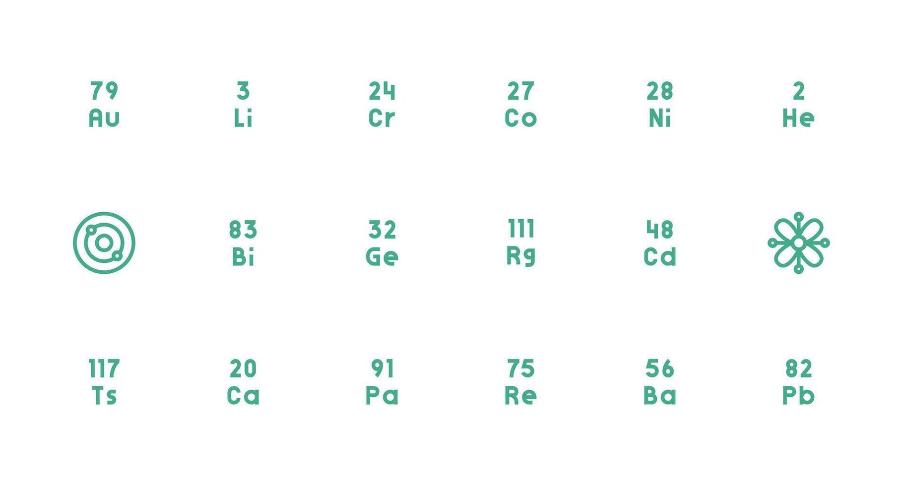 Periodic Set with 18 Strong Stroke Line Icons Simple Icons for Interface and Wireframes vector
