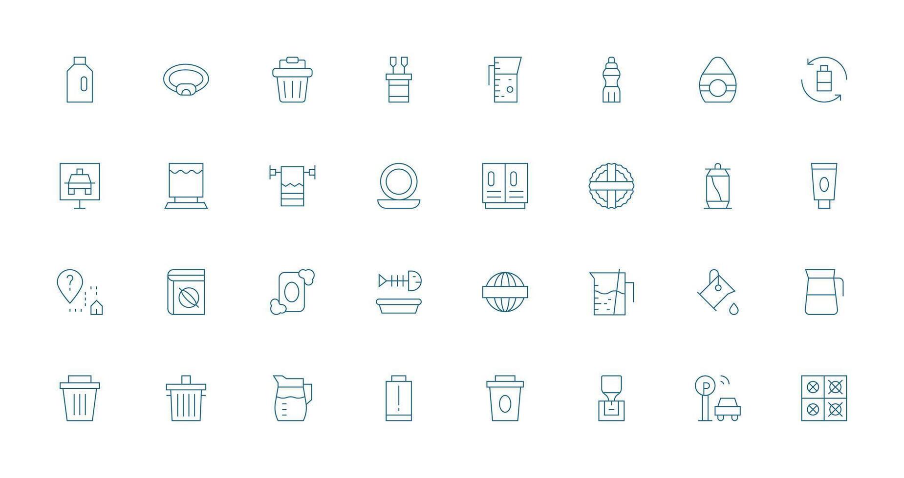 Empty featuring 32 Icons in Thin Line Design Editable Icon Collection vector