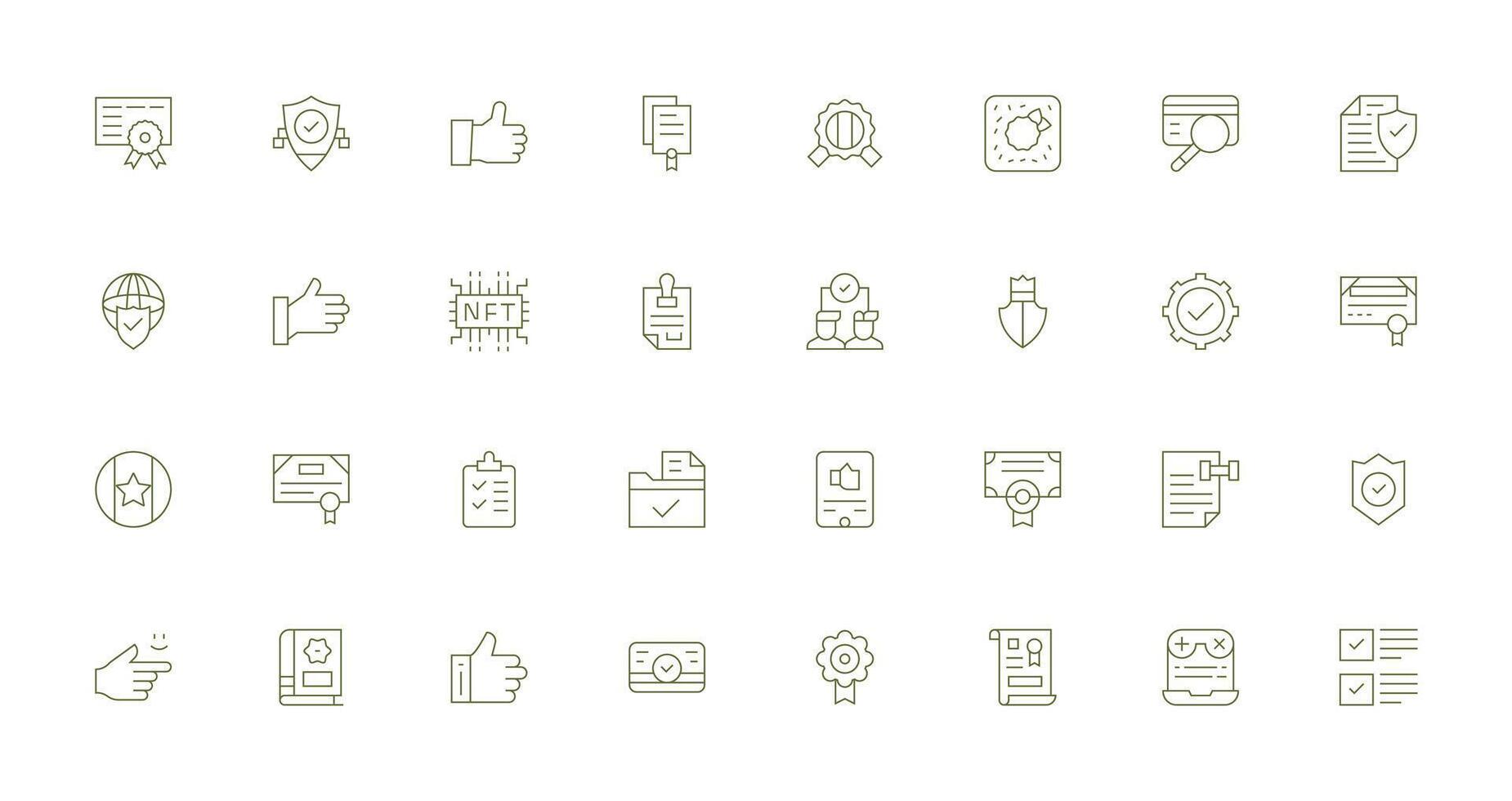 Validation Icon Collection with 32 Thin Line Designs Line Icon Collection vector