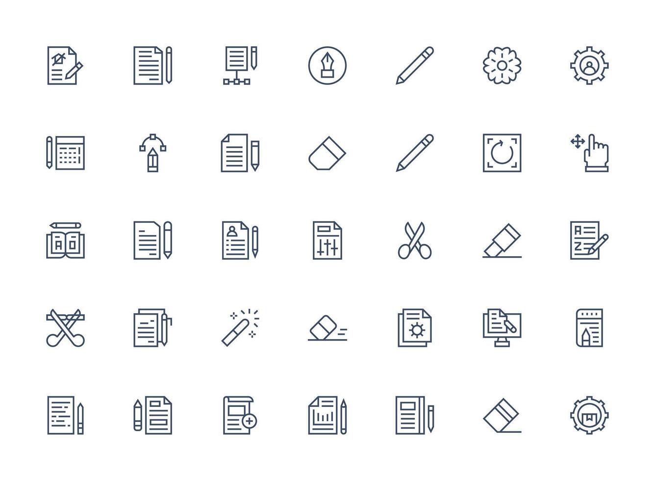 35 Icons for Edit in Regular Clean Line Format Minimal Icon Pack vector