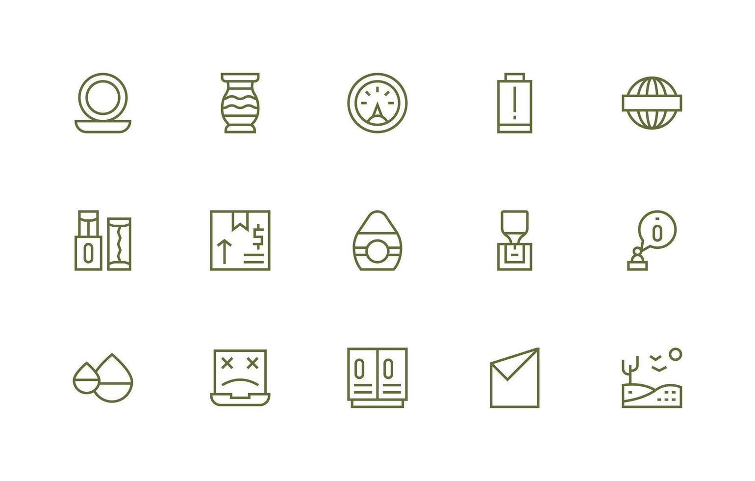 15 Regular Line Designs for Empty Icons Responsive Icon Set for Flexible Layouts vector