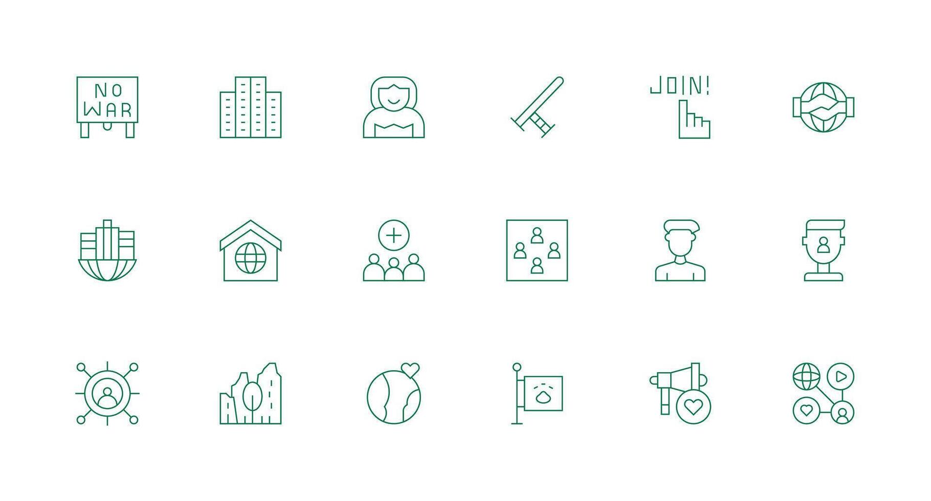 Minimal Line Icons from Community Set with 18 Vectors Icon Set for Apps