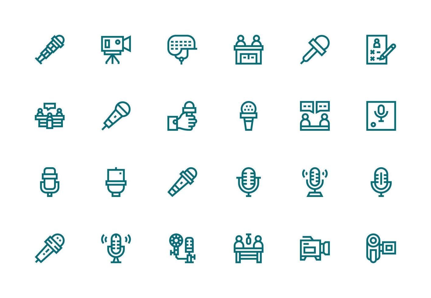 24 Icons for Interview in Thick Line Line Format Essential Icons for Rapid UI Building vector