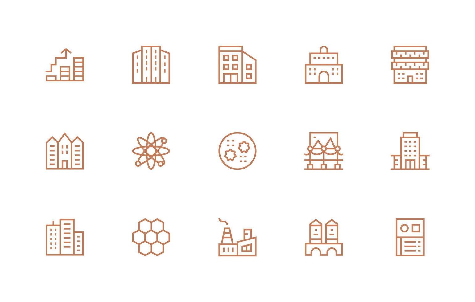 Structure Icon Collection with 15 Regular Line Designs Versatile Icon Collection for Designers vector