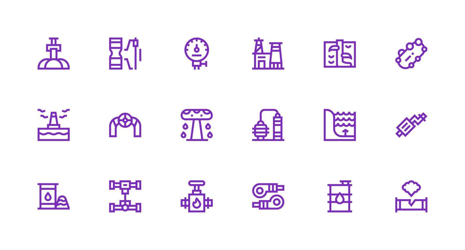 Pipeline Set with 18 Strong Stroke Line Icons User Interface Icons for Digital Products vector