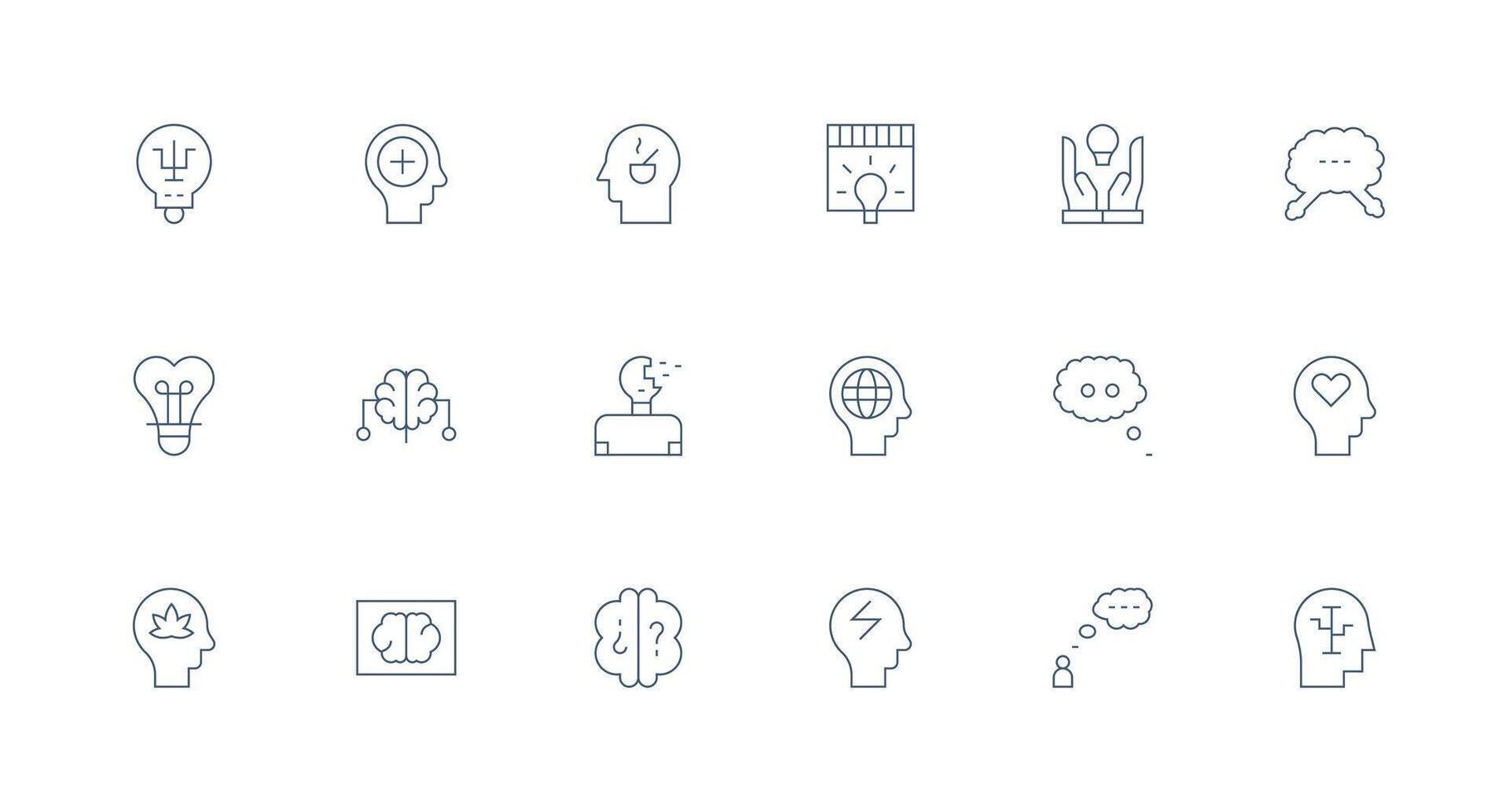 18 Minimal Line Vectors for Thought Theme Balanced Icon Set for Functional Design